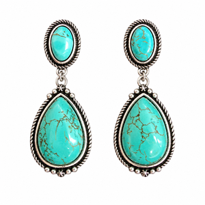 Pendientes Colgantes Estilo Turquesa Occidental, Pendientes Boho de Moda, Joyería Colgante Estilo Vaquero del Suroeste - Product Image 6