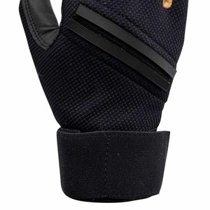 WARPRO INDUSTRY Black and Yellow Leather Batting Glove Ambidextrous <b>Hook</b> Loop Closure Durable Training Gear Unisex Adult Size M - Product Image 6