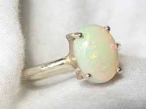Solid Australian <b>Opal</b> <b>Ring</b>-Multi Fire 925 Sterling Silver-October Birthstone-Classic Style Prong Setting-Third Party - Product Image 4