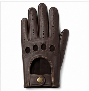 Gants de conduite en cuir pleine fleur de qualité supérieure pour hommes et femmes, compatibles écran tactile, respirants, antidérapants, extensibles, décontractés, pour voiture et moto - Product Image 4