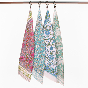 Custom Block Print Cotton Bandana 21X21 Inches Soft Fabric Handmade Scarf Manufacturer OEM ODM Private Label Supply - Product Image 4