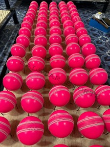 Premium Quality Salstar Sport Hand Stitched Cricket Top Grade Leather Selection <b>Ball</b> Customizable Pink Colors Logo Design <b>Balls</b> - Product Image 5