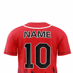 ชุดกีฬาแขนสั้นสำหรับทีม ลายพิมพ์แบบรีดร้อน ชุดเปล่าสำหรับผู้ชาย เสื้อเบสบอลลำลองติดกระดุม ระบายอากาศได้ดี - Product Image 6