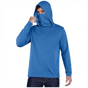 T-shirt de pêche pour homme, bleu, UPF 50, respirant, séchage rapide, antibactérien, 100% polyester, manches longues, pull-over, couleur dégradée - Product Image 5