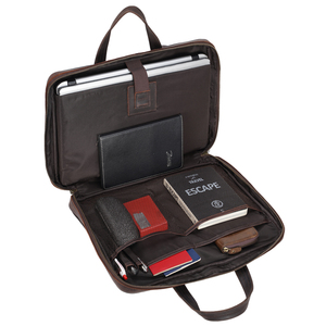Funda de cuero para portátil con compartimento para zapatos, cierre de cremallera, funda de viaje, funda negra para portátil. - Product Image 2