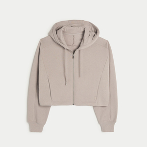 Casual Winter Wear <b>Women</b> Heavyweight <b>Fleece</b> Regular Solid Grey Breathable Eco-Friendly 100% Cotton Hoodie OEM Custom Logo Front - Product Image 6