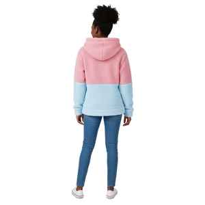 Sudadera con Capucha de Felpa para Niñas, Diseño de Bloques de Color, Estilo Jack and Jill, Acogedora para Invierno, Moda Juvenil - Product Image 3