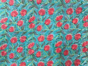 Tela Tejida 100% Algodón Orgánico, Estampada a Mano con Bloques, Colores Naturales, Suave y Ligera, Textil para el Hogar, Estilo Indio, para Camisas, Bolsas y Fundas - Product Image 5