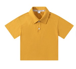 เสื้อเชิ้ตเด็กผ้าฝ้ายลำลองอเนกประสงค์ ยูนิเซ็กซ์ สีพื้น ปกเสื้อ แขนสั้น ถักนิตติ้ง 180 กรัม มีไซส์ใหญ่ กลาง เล็ก - Product Image 4