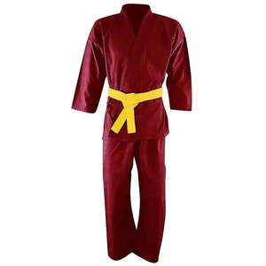 Uniforme de Karate Unisex para Adultos, Blanco, 100% Algodón, Transpirable, Estilo de Una Pieza, Corte Regular, Disponible en Stock - Product Image 1