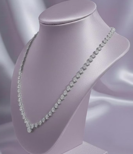 Luxury V Shape Moissanite Tennis Necklace Diamond Look Hip Hop Jewellery <b>Iced</b> Out <b>Chain</b> Elegant Statement Gift - Product Image 2
