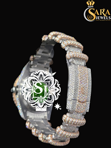นาฬิกาสแตนเลสติดเพชรตามสั่ง VVS Moissanite สุดหรูตามสั่งนาฬิกาอัตโนมัติหรือกลไก - Product Image 2