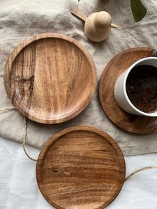 Platos Redondos de Madera al por Mayor, Bandeja Redonda de Madera para Sándwiches, Plato de Madera Personalizado para Aperitivos - Product Image 3