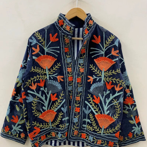 New Arrival Elegant Handcrafted Suzani Velvet Jacket <b>Winter</b> Floral Chic Suzani <b>Coat</b> At Factory Price - Product Image 1