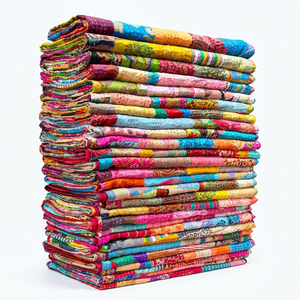 Handmade Colorful Kantha <b>Quilts</b> Reversible Cotton <b>Bedspreads</b> OEM Wholesale Private Label Export Worldwide Supply - Product Image 1