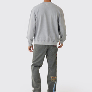 Jeans de Mezclilla Lavada Premium para Hombre, Estilo Urbano Moderno, Diseño Sólido, Tejido Ecológico de Secado Rápido, Cómodos e Informales - Product Image 4
