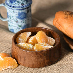 Juego de 2 cuencos para servir frutas y ensaladas de lujo ecológicos hechos a mano de madera de acacia natural mesa de comedor de cocina de grado alimenticio fiesta en casa - Product Image 6