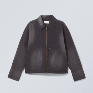 Chaqueta Utilitaria Personalizada de Alta Calidad para Hombre, de Lona de Algodón Grueso, Lavada con Ácido, con Cremallera y Bolsillos, Estilo Urbano - Product Image 5