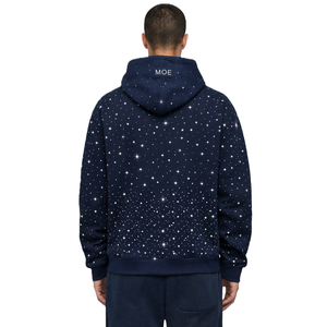 Sweat-shirts à capuche en molleton de coton épais pour hommes, avec strass sur toute la surface, design surdimensionné, streetwear, pull personnalisé avec logo OEM - Product Image 2