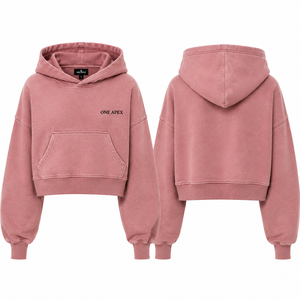 Sweat-shirt à capuche oversize pour femme ONE APEX, coupe courte, en coton épais doublé, style streetwear - Product Image 3