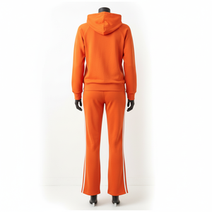 Chándal con Capucha Naranja, Cierre de Cremallera Completa, Logotipo Bordado, Estilo Casual, Unisex, Ropa de Otoño para Adultos - Product Image 2