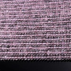 <b>Rose</b> <b>Quartz</b> Smooth Rondelle Shape Beads <b>Rose</b> <b>Quartz</b> Beads <b>Quartz</b> Plain Beads - Product Image 4