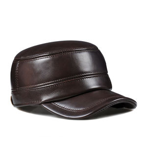 Gorra de Béisbol de Cuero PU Marrón, Unisex, Vintage, Ajustable, con Hebilla Metálica, 6 Paneles, Color Sólido Lavado, Casual, 48-50cm - Product Image 3
