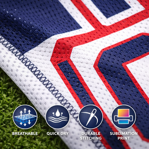 Camiseta de Fútbol Personalizada, Talla Grande, Transpirable, de Secado Rápido, 100% Poliéster, con Nombre y Número del Jugador Bordados - Product Image 3