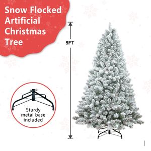 Albero di Natale Artificiale in PVC da 1,5 m, Misto con Effetto Neve e Pigne, con Cerniere Automatiche, per Feste e Promozioni - Product Image 2