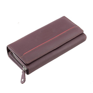 Custom Genuine Leather Women's <b>Long</b> Wallet RFID Blocking Zip Around Clutch <b>Purse</b> Card Holder with Multiple Compartments - Product Image 2