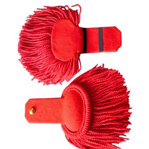 Vestido con hombreras de algodón, diseño de hojas doradas bordado a mano, lavable, con borde cortado a láser, espalda y tirantes rojos, sin insignias. - Product Image 1