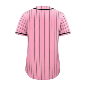 Camisetas de Béisbol Cortas Personalizadas de Talla Grande, 100% Poliéster, Absorbentes de Humedad, Color Rosa para la Lucha Contra el Cáncer de Mama, Cierre con Botones OEM - Product Image 2