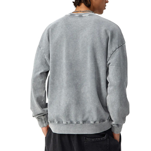 Custom <b>Men</b> Women Acid Wash Sweatshirt Oversized Vintage Crewneck Streetwear OEM ODM Factory Supply - Product Image 2