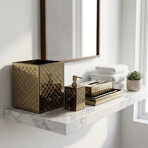 Premium Clear Glass Bathroom Accessories <b>Set</b> Thick Durable <b>Soap</b> Dispenser Toothbrush Holder Tumbler <b>Soap</b> Dish Modern Washroom - Product Image 3