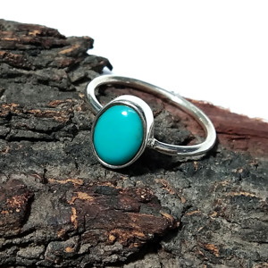 Natural Arizona Turquoise Gemstone <b>Ring</b> 925 Solid Sterling Silver <b>Ring</b> Beautiful Arizona Turquoise Cabocho <b>Ring</b> - Product Image 6