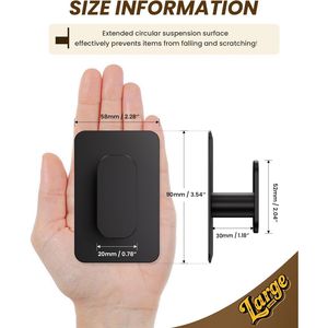 Heavy Duty Stainless Steel Wall <b>Hooks</b> Coat Rack Self-Adhesive 26lb Max Capacity Waterproof Rust <b>Sticky</b> Wall Hanging Towel Coat - Product Image 5