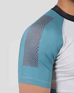 Men's White Blue <b>Raglan</b> Sleeve Quick Dry Slim Fit O-Neck T-Shirt Casual Sport <b>Top</b> - Product Image 6
