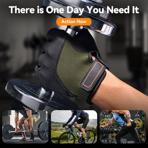 Gants de musculation, avec grip et absorption des chocs, gants d'entraînement pour femmes et hommes, protection complète de la paume, pour exercices de gym, fitness - Product Image 6