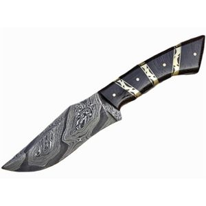 Cuchillos de Caza de Acero de Damasco Forjado, Hoja Fija para Campismo, Caza y Uso en Campo, Herramientas Utilitarias de Bushcraft con Mango - Product Image 1