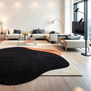 Alfombra Negra de Lujo, Hecha a Mano, de Lana, Lisa, para Interiores y Exteriores, Decoración del Hogar, Mejor Precio, Alfombra Moderna Abstracta Sólida - Product Image 3