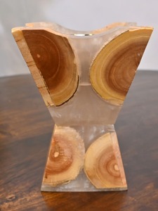 Portavelas de Alta Calidad, Forma Irregular, Resina Epoxi de Mango, Ecológico, Torre de Incienso Aromático de Madera - Product Image 4