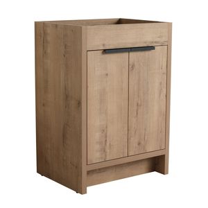 Mobile bagno freestanding da 24 pollici con 2 ante ammortizzate, imballaggio KD, solo mobile senza piano - Product Image 1