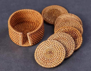 Posavasos de Mimbre y Ratán Hechos a Mano al por Mayor para Té y Café, Posavasos Tejidos con Logotipo Personalizado, Alfombrillas para Tazas, Protectores de Mesa, Embalaje a Granel - Product Image 2