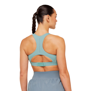 Custom Logo Women GS Storm Blue Running <b>Bra</b> Nylon Spandex Medium Support <b>Racerback</b> Athletic Yoga Top Gym Fitness Workout Wear - Product Image 2