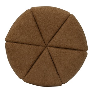 Contemporary Durable Portable Upholstered Fabric Pouf Large Round Ottoman for Home Bedroom <b>Lounge</b> Furniture - Product Image 2