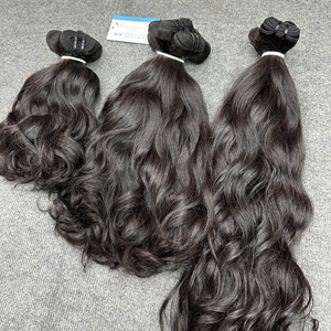 Tissage de cheveux vietnamiens bruts, ondulés naturels, double épaisseur, cuticules alignées, prix d'usine, coupés à partir de cheveux 100% naturels non traités - Product Image 4