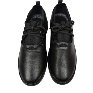 <b>Lightweight</b> Premium Black <b>Men's</b> Casual <b>Shoes</b> Textured Leather Finish Medicated PU Foam Insole Comfortable Durable PU Rubber Sole - Product Image 1