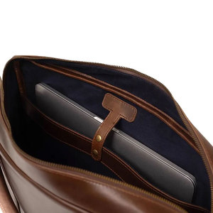 Sacs à ordinateur portables en cuir pour hommes et femmes, avec compartiments zippés et poches pour ordinateur portable, dernier design, fabriqués en cuir. - Product Image 4