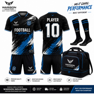 Wholesale Football Training Uniform kit Customized Size Unisex Breathable Soccer Jersey Shorts Socks And Bag Set - Product Image 3
