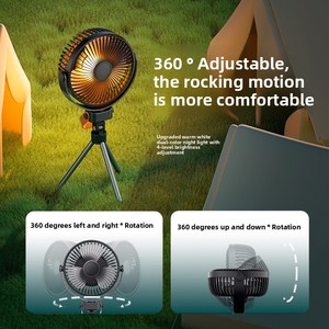 Ventilateur portable <span class=keywords><strong>K18</strong></span> pour le camping en plein air avec lumière, rechargeable par USB, ventilateur sur trépied suspendu pour une <span class=keywords><strong>utilisation</strong></span> en voiture et à l'hôtel - Product Image 4